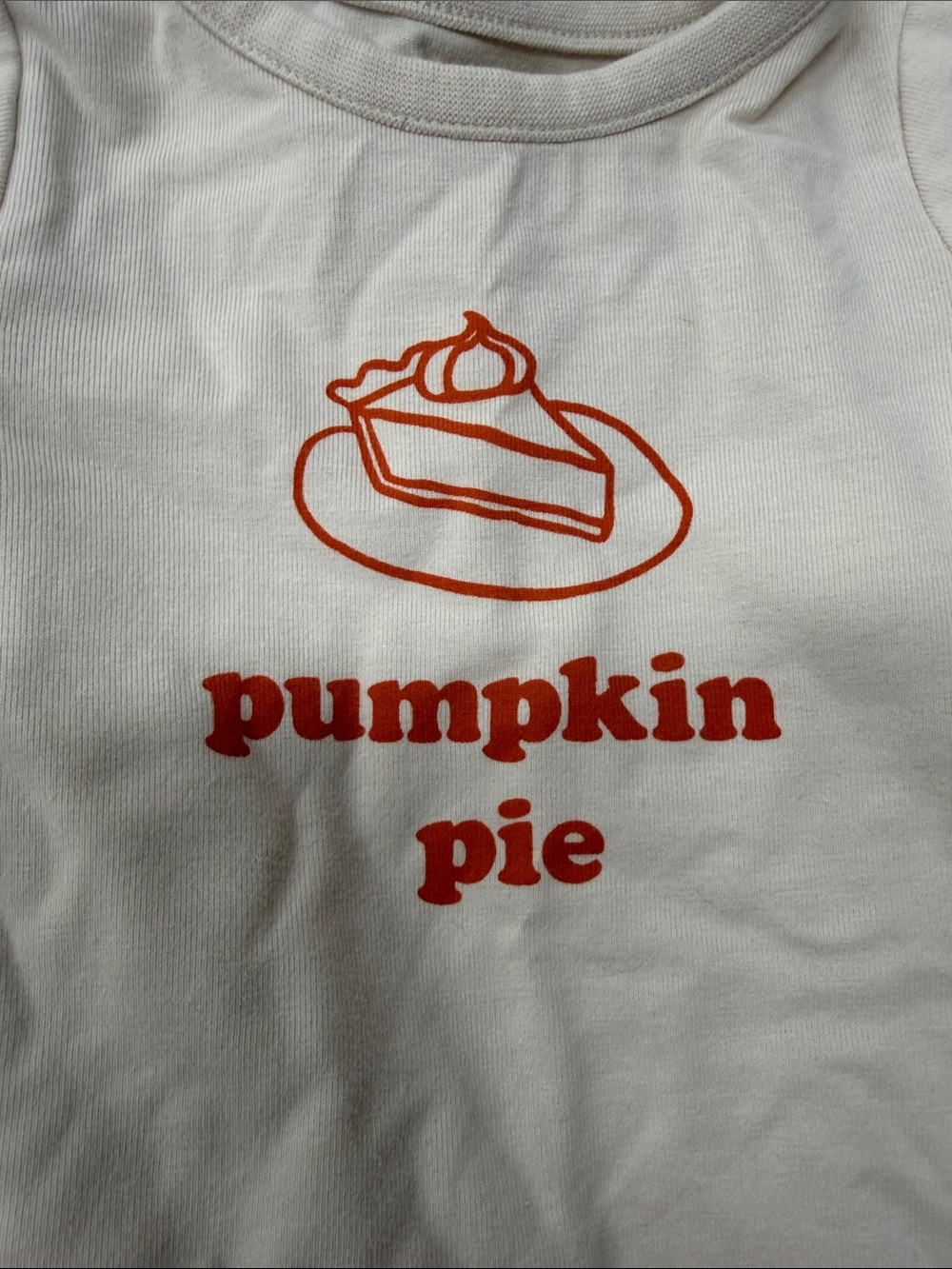 Cat & Jack Cream Romper with Orange Pumpkin Pie Graphic - Picture 2 of 4